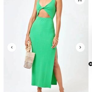 L*Space Vibrant Green Backless Maxi Dress